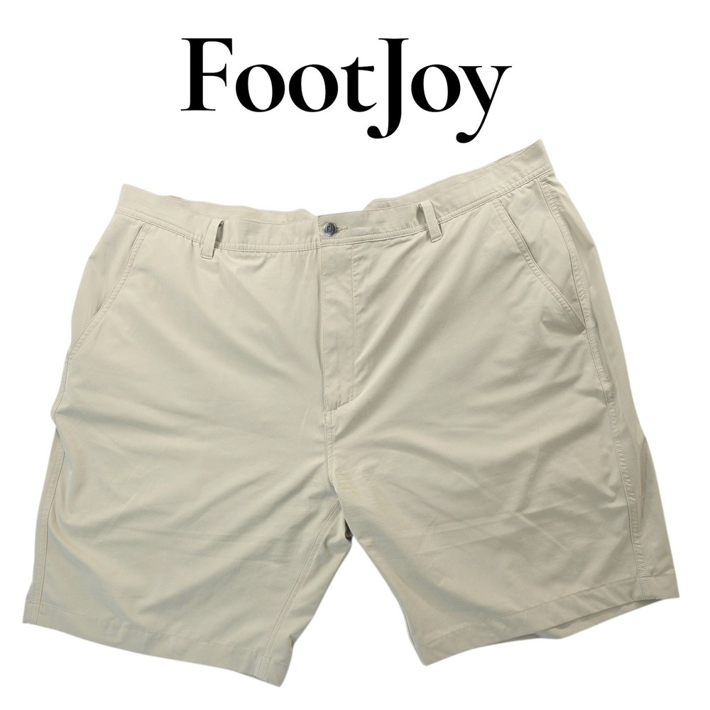 FootJoy Golf Shorts Men 42 Beige Polyester Spandex Performance Stretch Classic